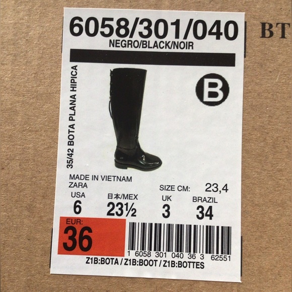 Zara women’s knee high flat boots. Size 36 (US 6) - Picture 4 of 4